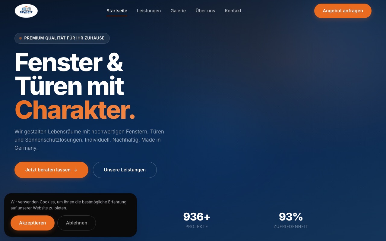 Favorit GmbH – Screenshot der Website